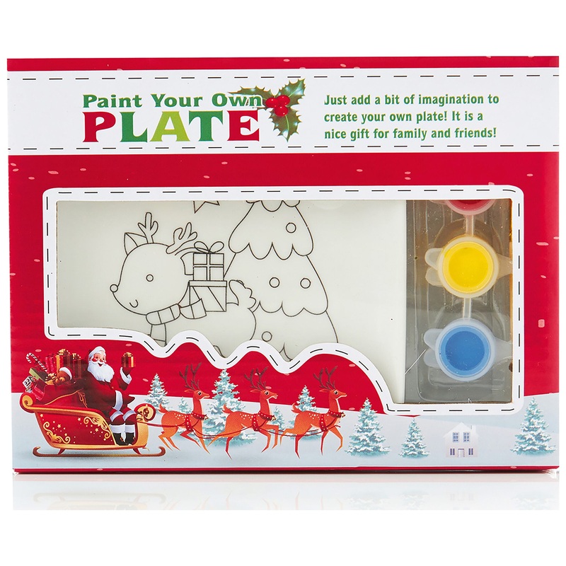 Children's Christmas Reindeer Plate Painting Kit