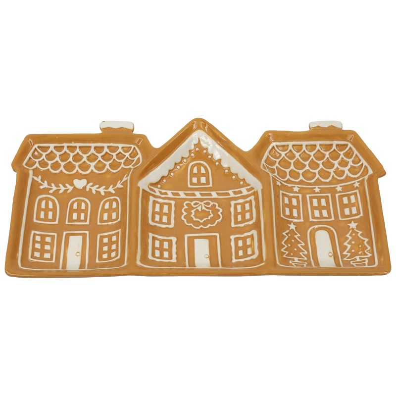 Gingerbread House Trio Serving Plate