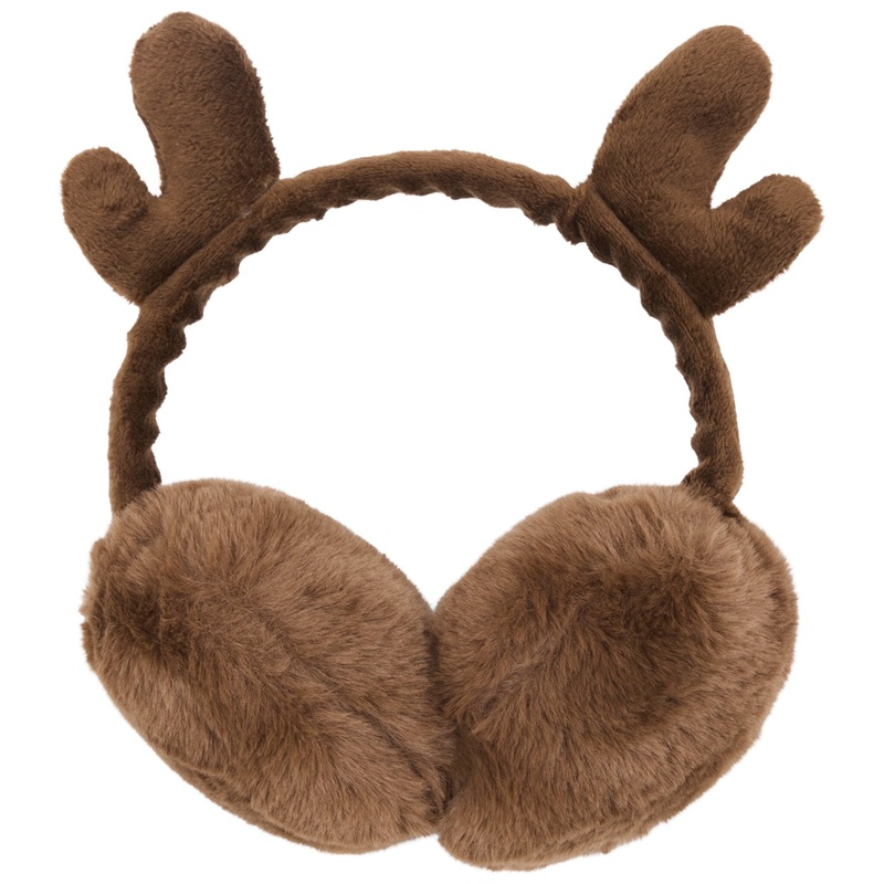 Reindeer Ear Muffs|Red|Brown
