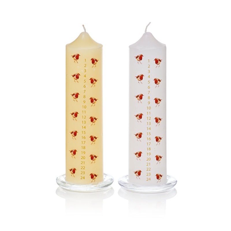 Robin Advent Candle|Cream|White