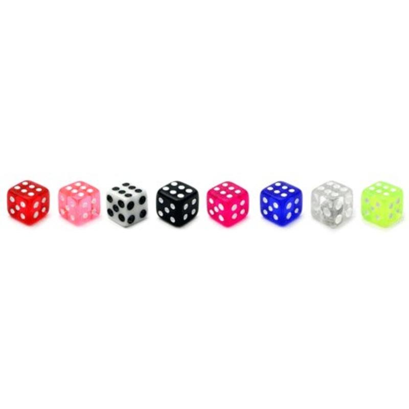 Acrylic Dice|1.2|1.6|black|blue|clear|pink|purple|red|white