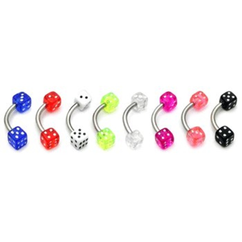 Acrylic Dice Micro Curved Barbell 1.2mm