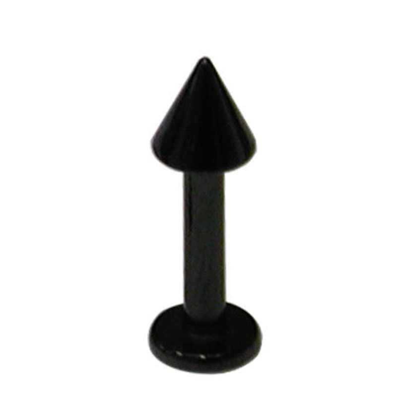 Black Steel Coned Labret|1.2mm, 6mm, 3mm|1.2mm, 7mm, 3mm|1.2mm, 8mm, 3mm|1.2mm, 9mm, 3mm|1.2mm, 10mm, 3mm