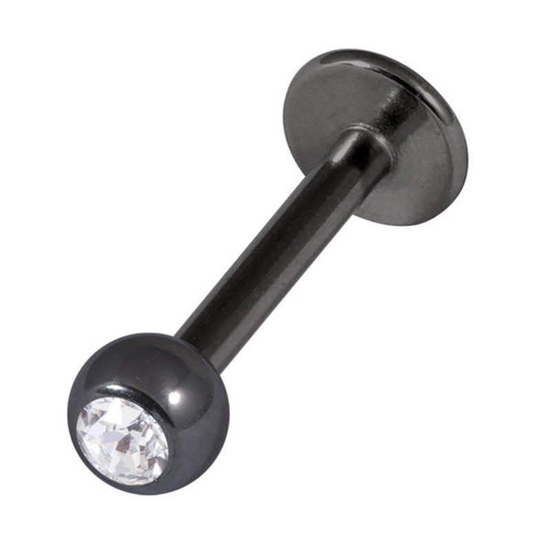 Black Steel Jewelled Labrets 1.2mm