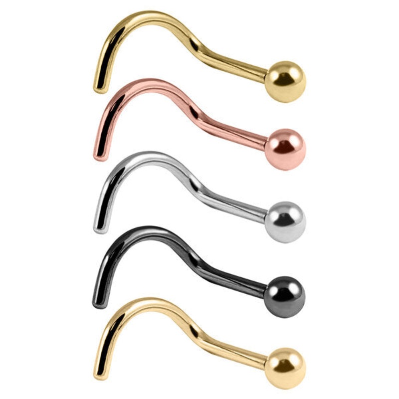 Steel Ball Nose Stud|0.8mm|1.0mm|0.8mm,|2mm|2.5mm|2.35mm|Black Steel|Gold Steel|Rose Gold Steel|Surgical Steel|Zircon Steel