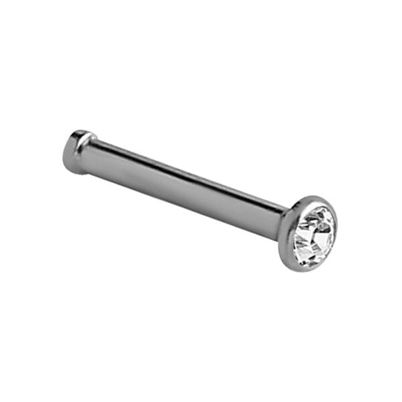 Titanium Jewelled Nose Bone|Crystal AB|Crystal Clear