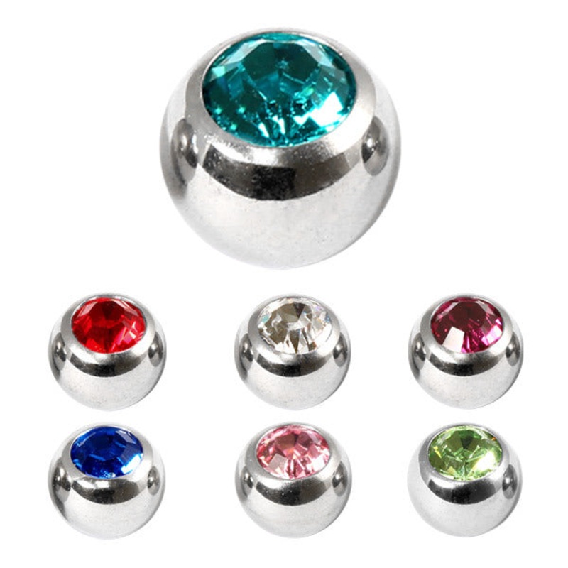 Titanium Threaded Jewelled Balls 1.2x2.5mm