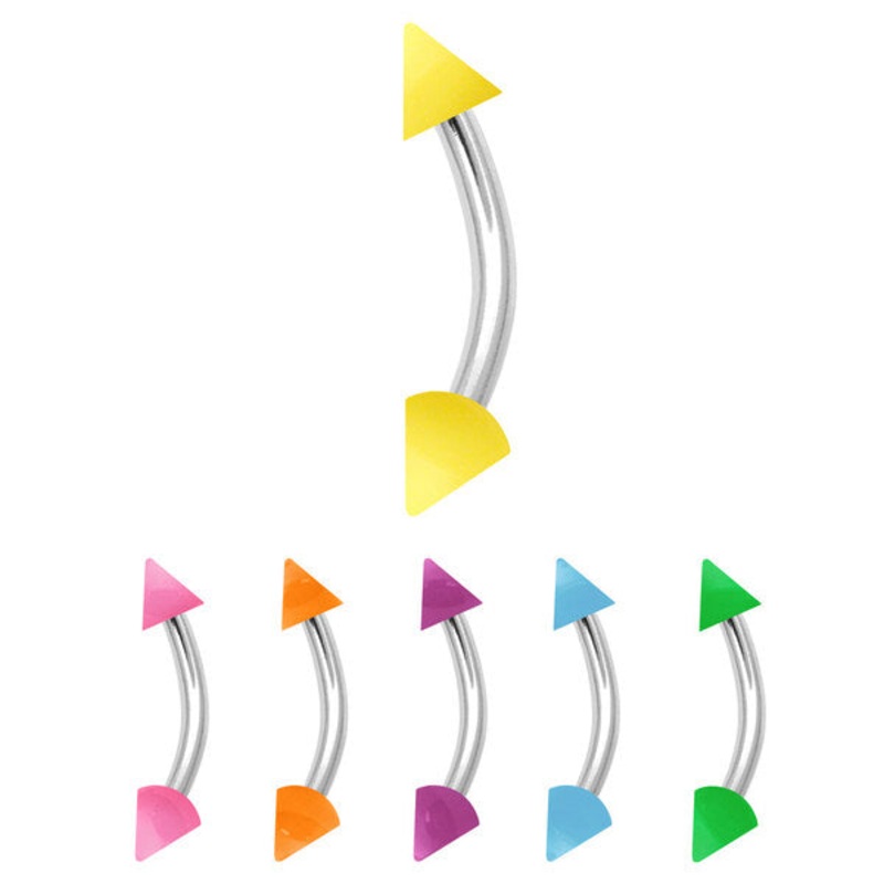 Acrylic Neon Cone Micro Curved Barbell 1.2mm