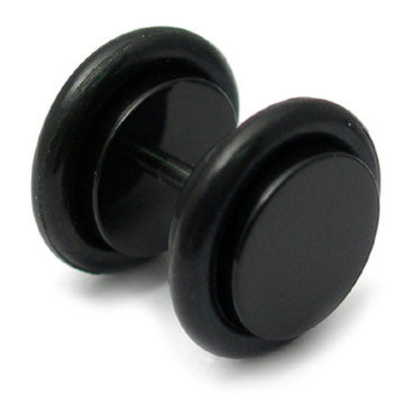 Black Steel Fake Plug|1.2mm, 6mm, 4mm|1.2mm, 6mm, 6mm|1.2mm, 6mm, 8mm