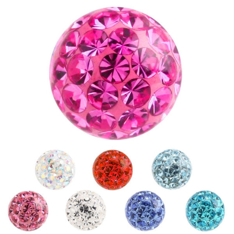 Smooth Glitzy Threaded Balls - one only