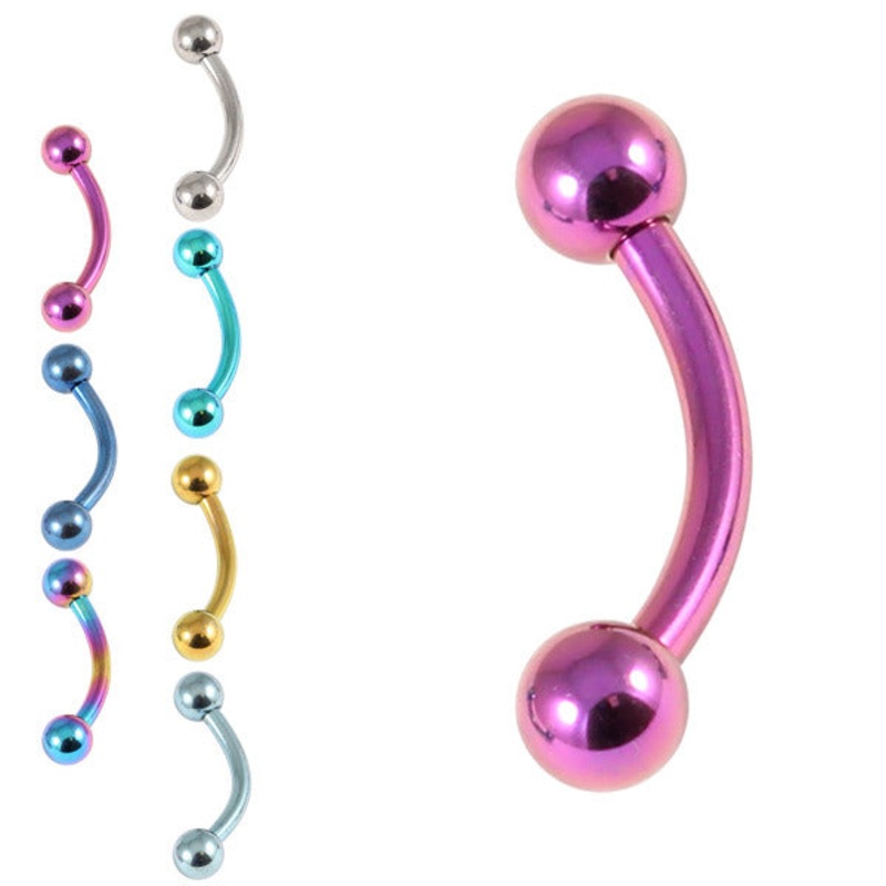 Titanium Curved Bar 1.6mm with 4-4 balls
