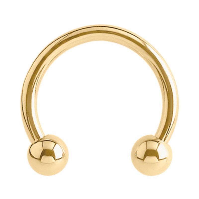 Zircon Titanium Circular Barbells (CBB) (Horseshoes) (Gold colour)