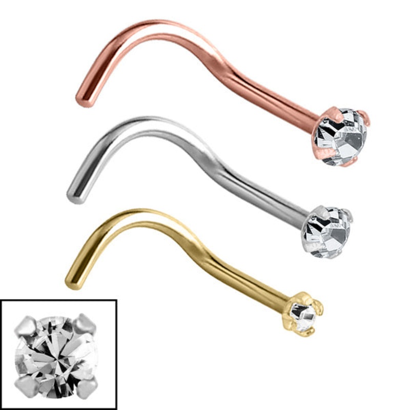 Steel Claw Set Jewelled Nose Studs