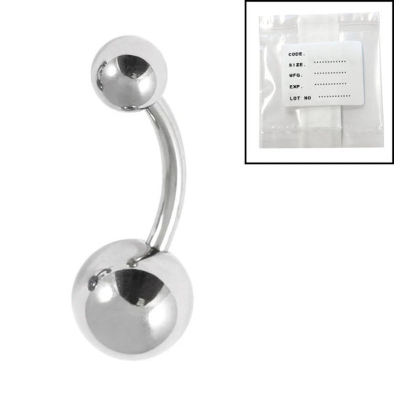 Sterile Titanium Belly Bar 1.6mm with 8-5 balls