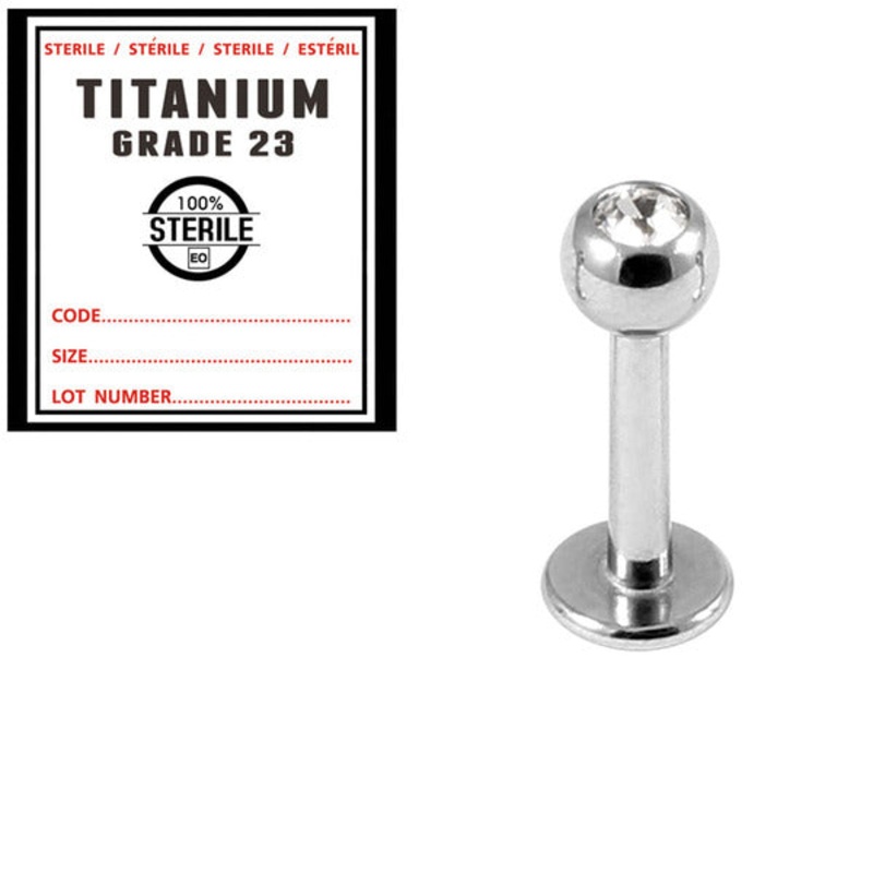 Sterile Titanium Jewelled Labrets