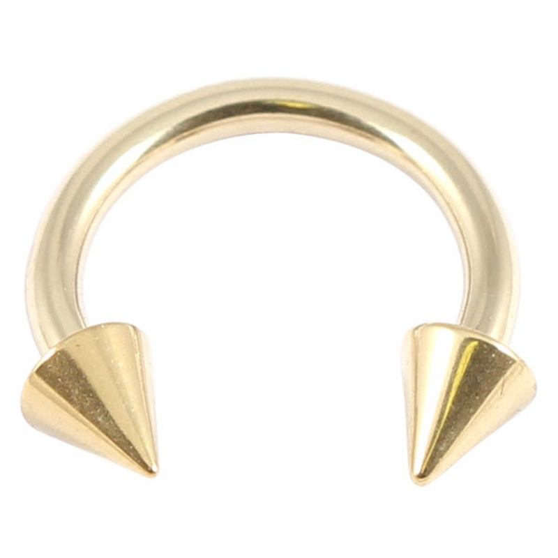 Zircon Steel Coned Circular Barbells (CBB) (Horseshoes) (Gold colour)