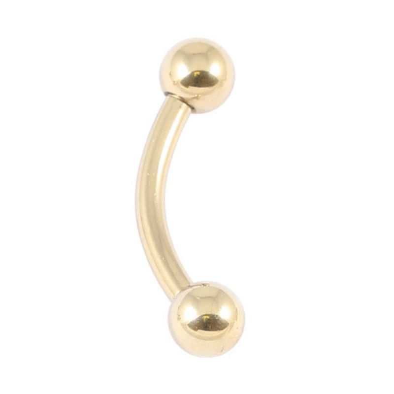 Zircon Steel Curved Bars 1.6mm 4-4mm 5-5mm balls (Gold colour)