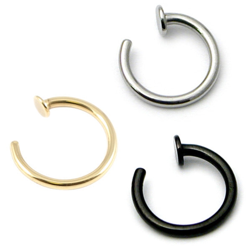 Multipacks - Open Nose Rings|0.8mm, 7mm, Steel, Black Steel, Zircon Steel|0.8mm, 8mm, Steel, Black Steel, Zircon Steel|1.0mm, 8mm, Steel, Black Steel, Zircon Steel