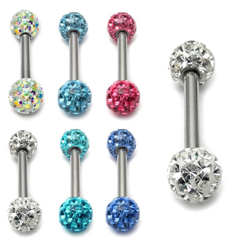 Smooth Glitzy Ball Double Micro Bar 1.2mm
