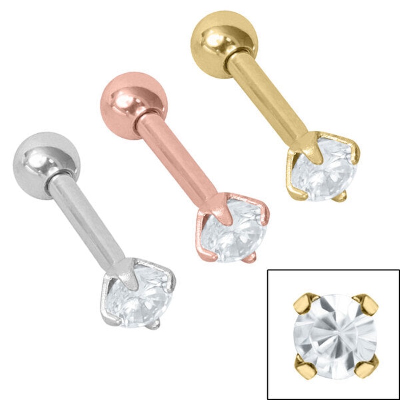 Steel Claw Set Jewelled Micro Bar 1.2mm