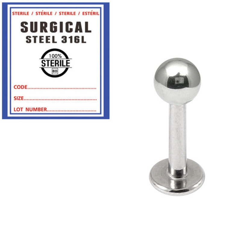 Sterile Steel Labrets|1.2mm, 6mm, 2.5mm|1.2mm, 6mm, 3mm|1.2mm, 7mm, 2.5mm|1.2mm, 7mm, 3mm|1.2mm, 8mm, 2.5mm|1.2mm, 8mm, 3mm|1.2mm, 9mm, 2.5mm|1.2mm, 9mm, 3mm|1.2mm, 10mm, 2.5mm|1.2mm, 10mm, 3mm|1.2mm, 12mm, 2.5mm|1.2mm, 12mm, 3mm|1.6mm, 8mm, 4mm|1.6mm, 10