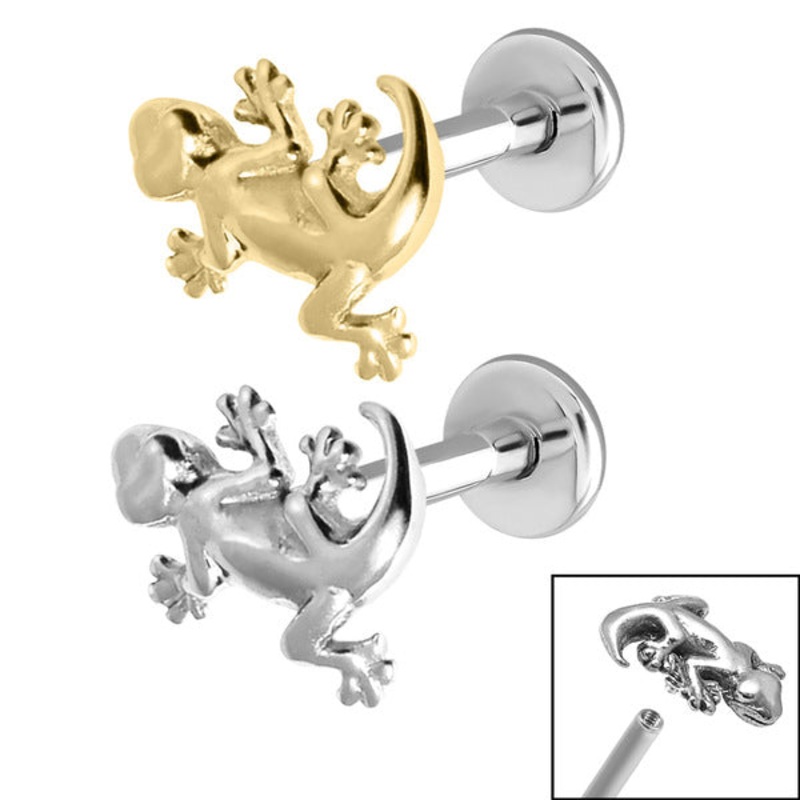 Titanium Internally Threaded Labrets 1.2mm - Steel Gecko