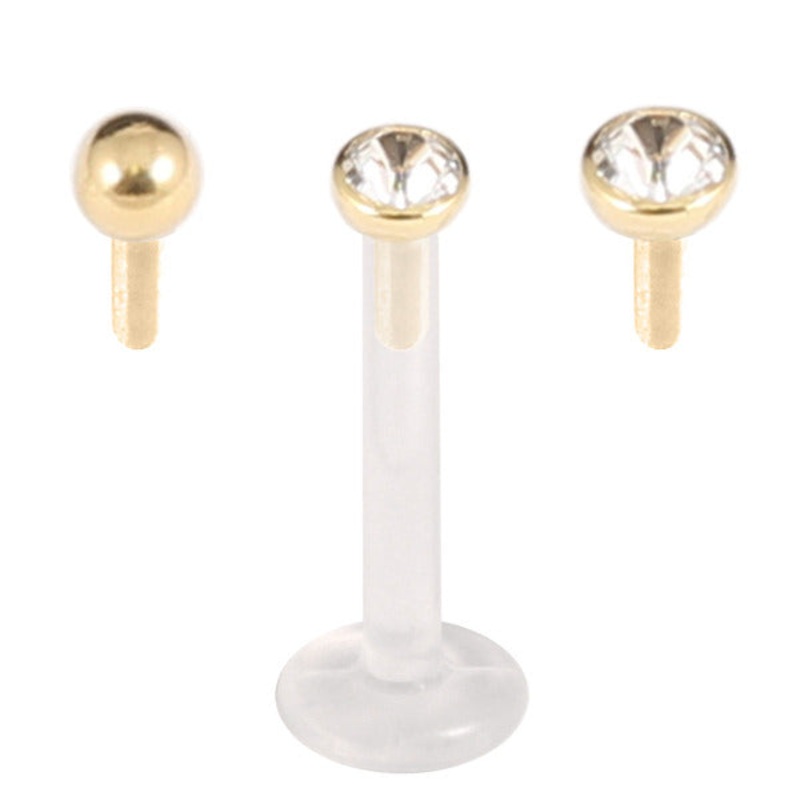 Multipacks - Bioflex Push-fit Labret with Mix Zircon Steel Tops Set