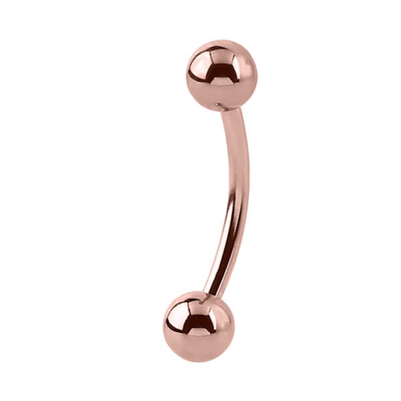 Rose Gold Titanium Micro Curved Barbell 1.2mm (Rose Gold colour)