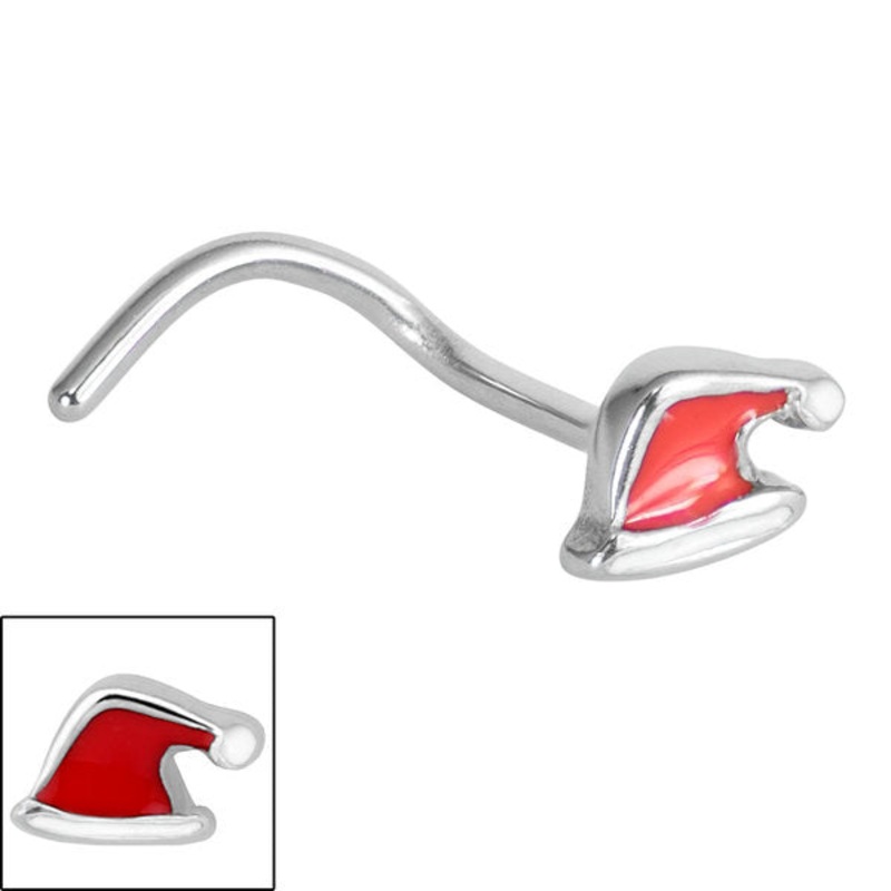 Steel Santa Hat Nose Stud|0.8mm