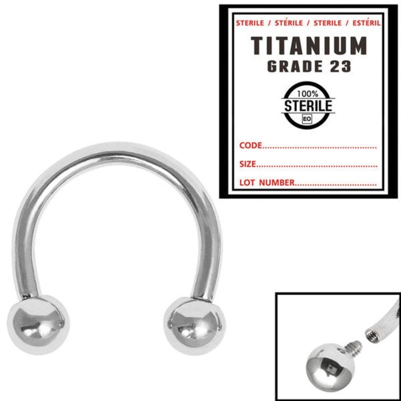Sterile Titanium Internal Thread Circular Barbells (CBB) (Horseshoes)