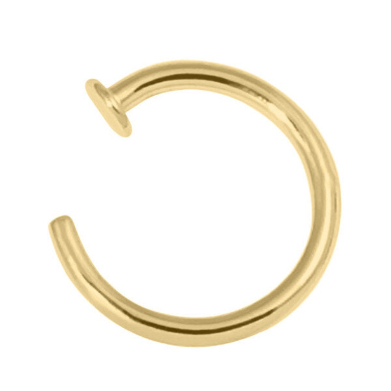 Gold Steel Open Nose Ring|0.8mm, 6mm|0.8mm, 8mm|0.8mm, 9mm|1.0mm, 6mm|1.0mm, 7mm|1.0mm, 8mm