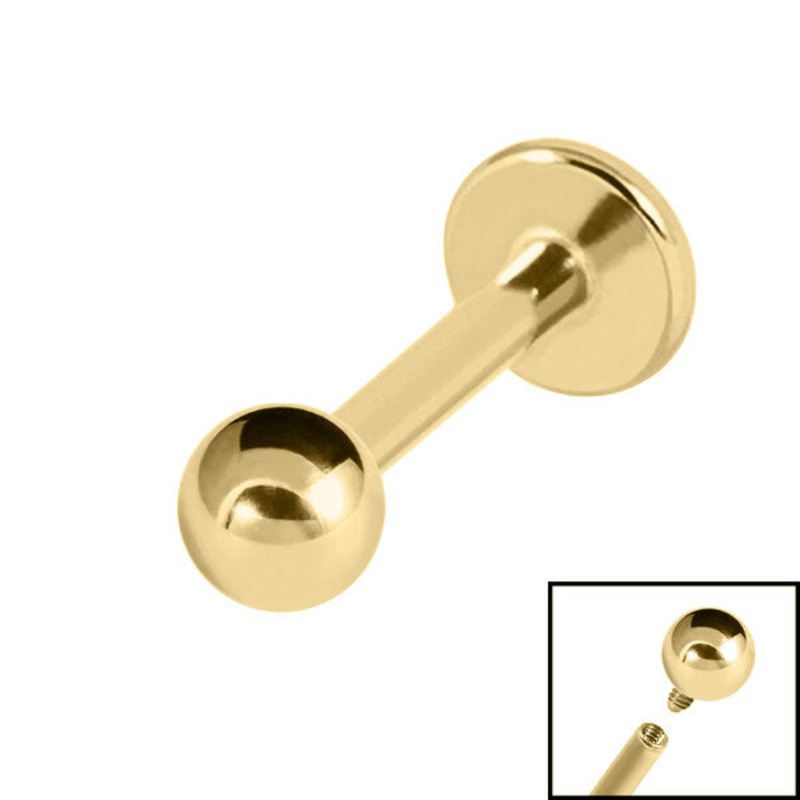 Gold Titanium Internally Threaded Labrets 1.2mm