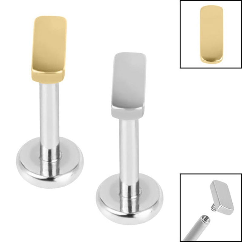 Titanium Internally Threaded Labrets 1.2mm - Titanium Bar