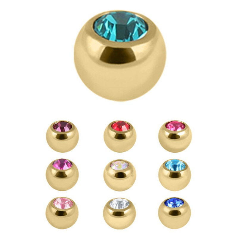 Gold Steel Jewelled Balls 1.2mm