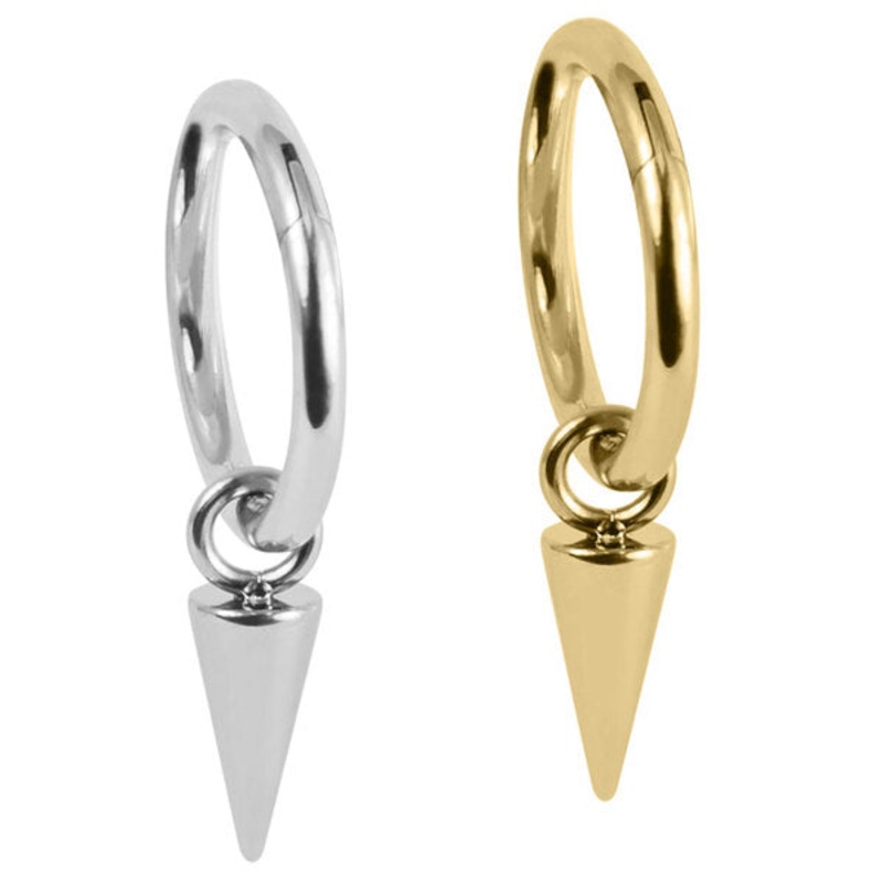 Titanium Hinged Segment Ring with Titanium Spike Charm