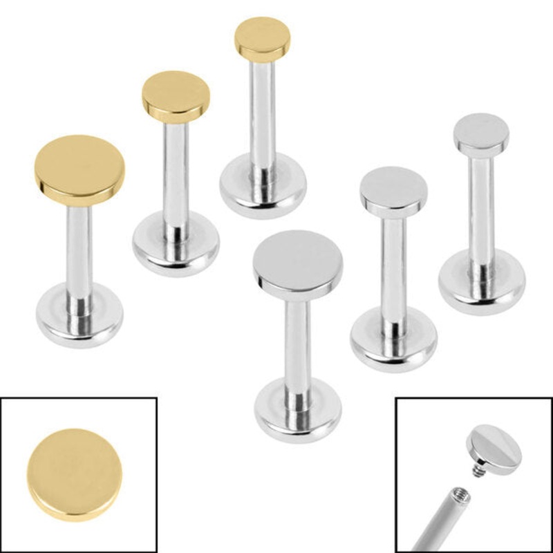 Titanium Internally Threaded Labrets 1.2mm - Titanium Disk Triple Pack
