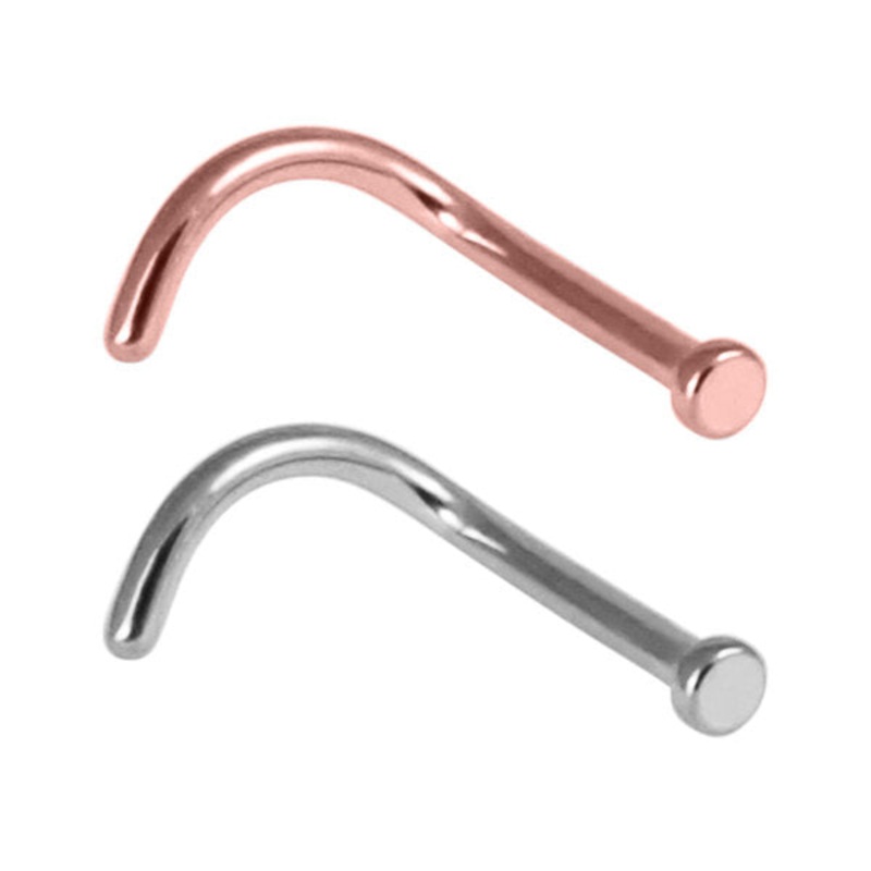Steel Disk Nose Stud|0.8mm|1.0mm|Rose Gold Steel|Surgical Steel