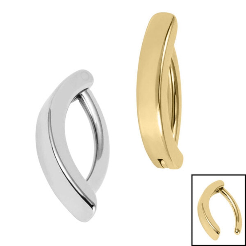 Titanium Plain Bar Huggie Belly Clicker