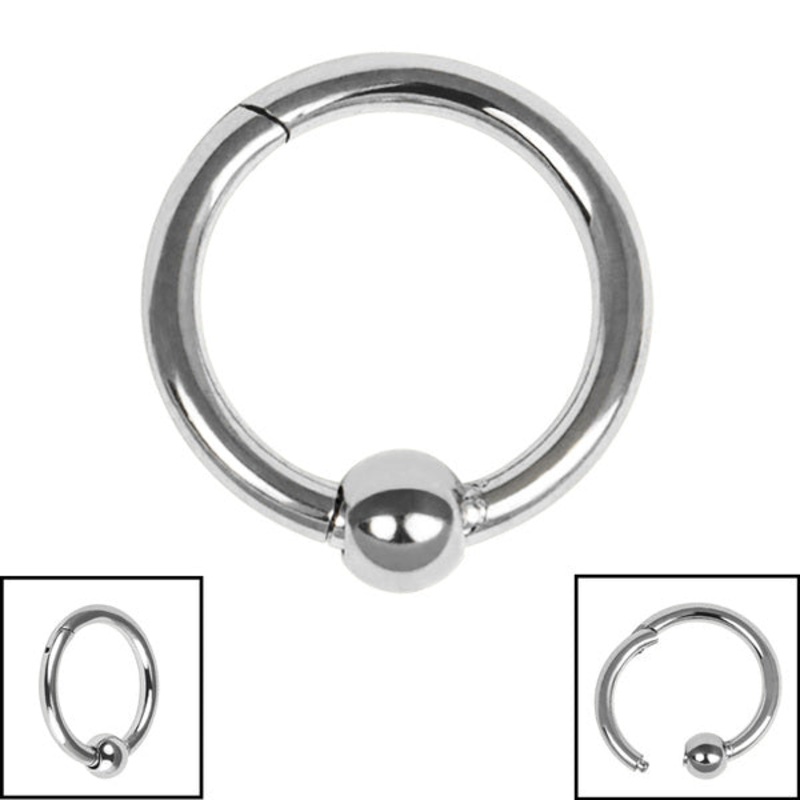 Titanium Hinged Ring with Ball
