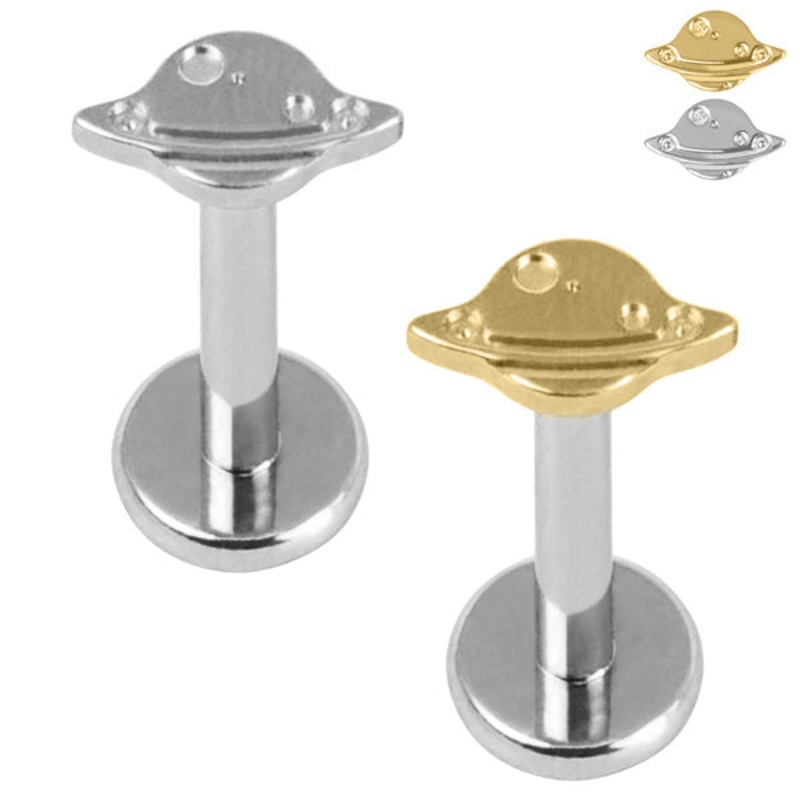 Titanium Internally Threaded Labrets 1.2mm - Titanium Rings of Saturn