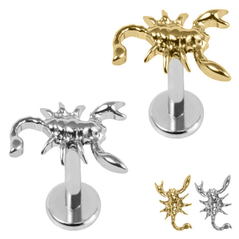 Titanium Internally Threaded Labrets 1.2mm - Titanium Scorpion
