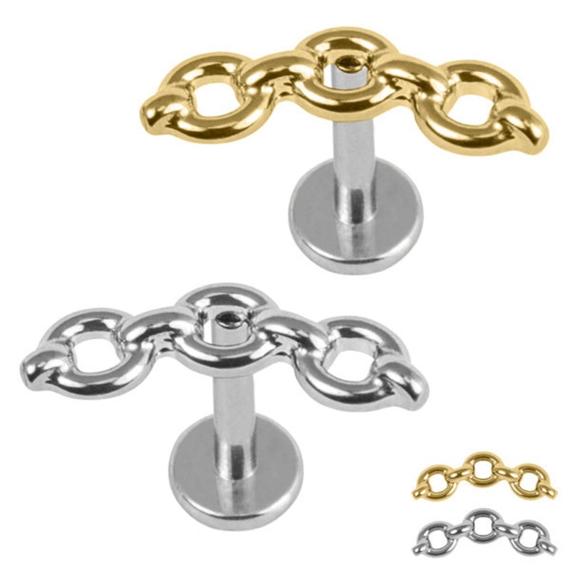 Titanium Internally Threaded Labrets 1.2mm - Titanium Solid Cable Chain