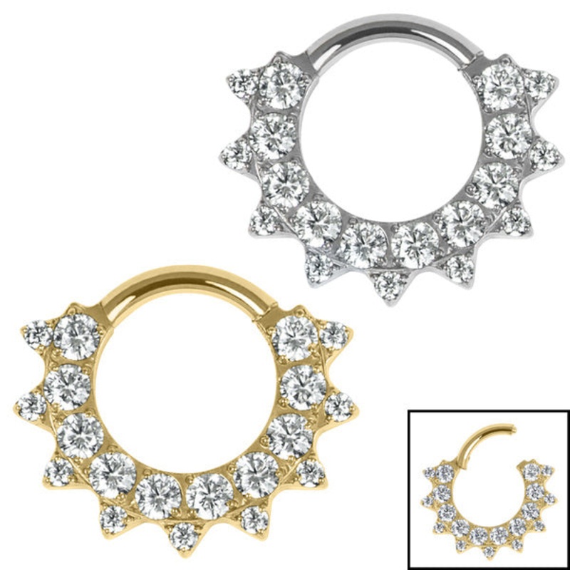 Titanium Jewelled Anaisha Mandala Hinged Ring