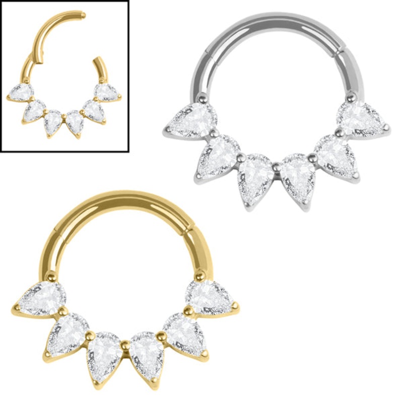 Titanium Encrusted Diadem Jewelled Hinged Ring