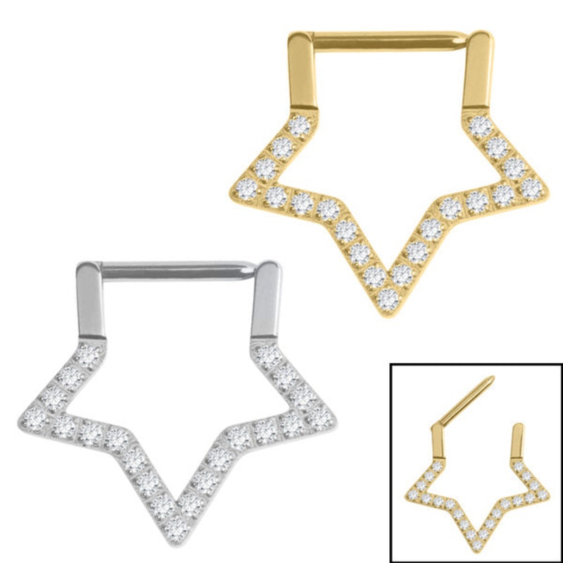 Titanium Jewelled Supernova Star Hinge Ring