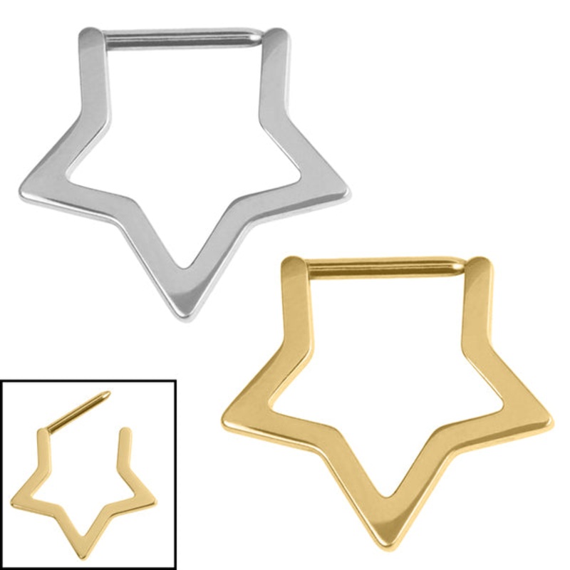 Titanium Supernova Star Hinge Ring