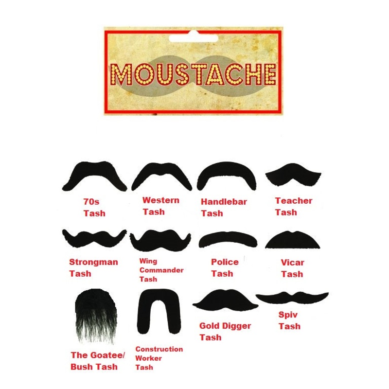 Black Moustache - 12 Designs Available