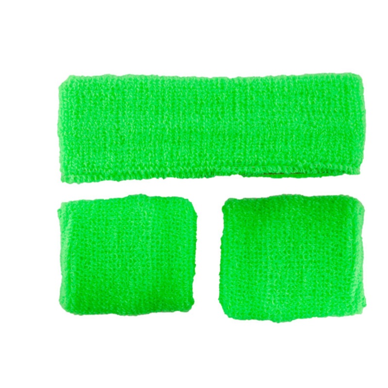 80's Sweatband & Wristbands|Pink|Green|Orange