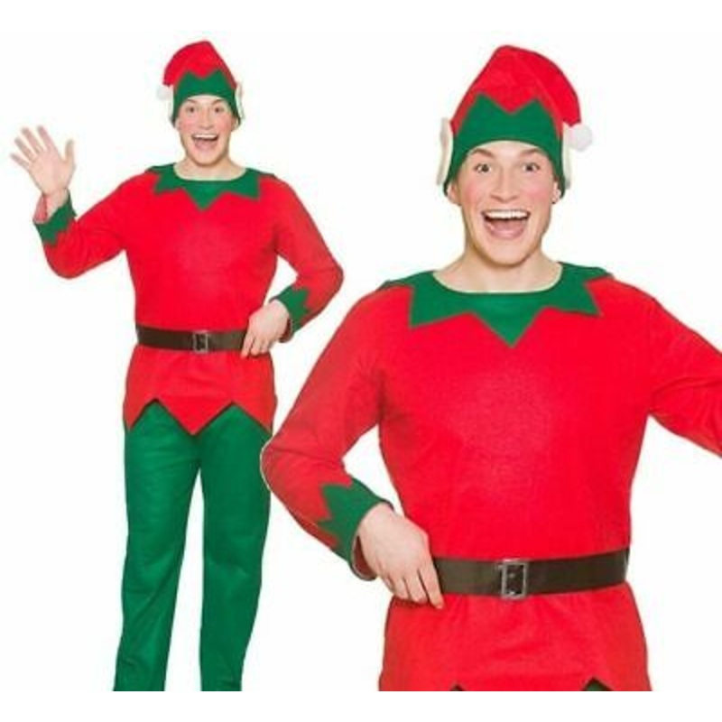 Christmas Elf Costume|One Size (Chest 44")|Plus Size (Chest 48")