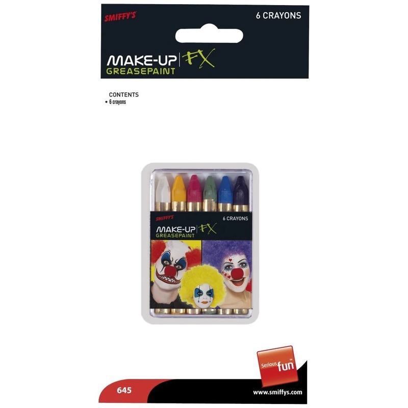 Carnival Face/Body Crayons - Grease - 6 Colours